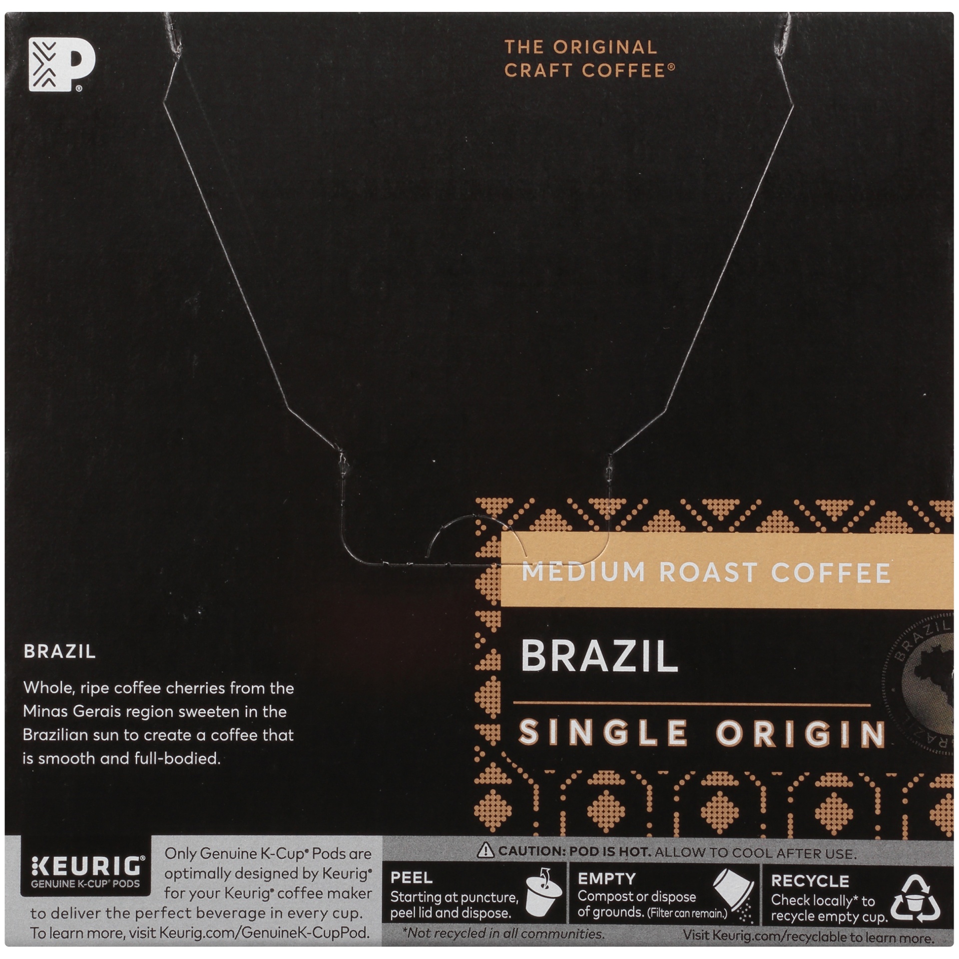 slide 5 of 7, Peet's Coffee Brazil Minas Naturais Medium Roast Ground Coffee - Keurig K-Cup Pods, 16 ct