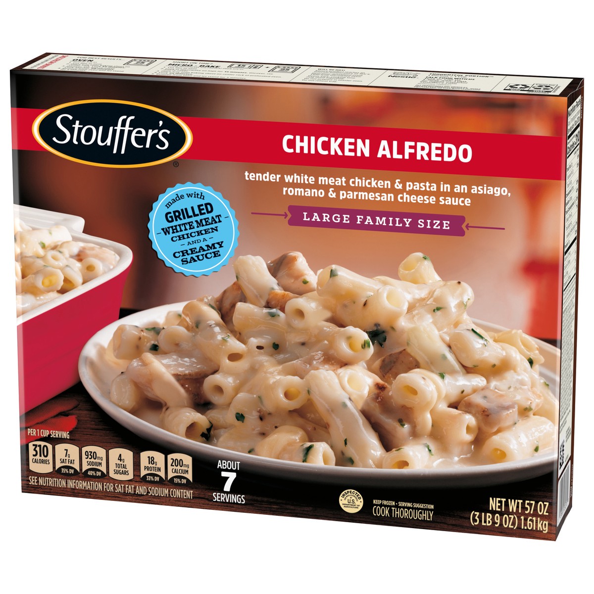 slide 12 of 16, Stouffer's Large Family Size Chicken Alfredo Frozen Meal, 57 oz