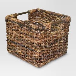 Woven Dark Global Small Milk Crate - Threshold
