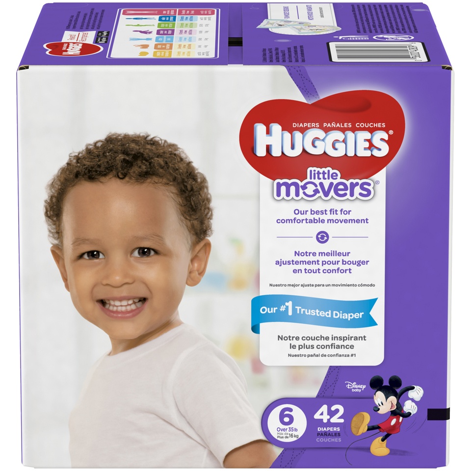 slide 1 of 1, Huggies Little Movers Diapers Size 6, 42 ct