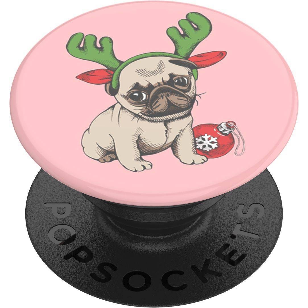 slide 1 of 1, PopSockets PopGrip Cell Phone Grip &; Stand - Holiday Pug, 1 ct