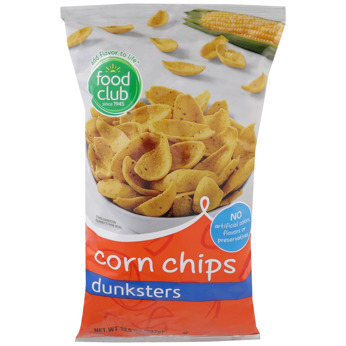 slide 1 of 9, Food Club Dunksters Corn Chips, 10.5 oz