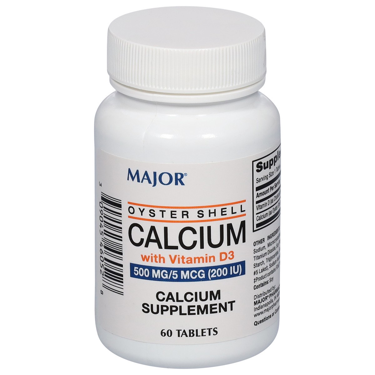 slide 3 of 4, Major 500 mg/5 mcg (200 IU) Oyster Shell Calcium with Vitamin D3 60 Tablets, 60 ct