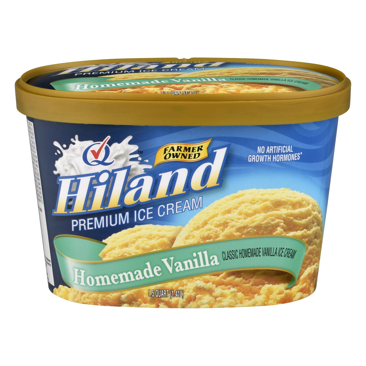 slide 1 of 10, Hiland Dairy Homemade Vanilla Premium Ice Cream, 48 oz
