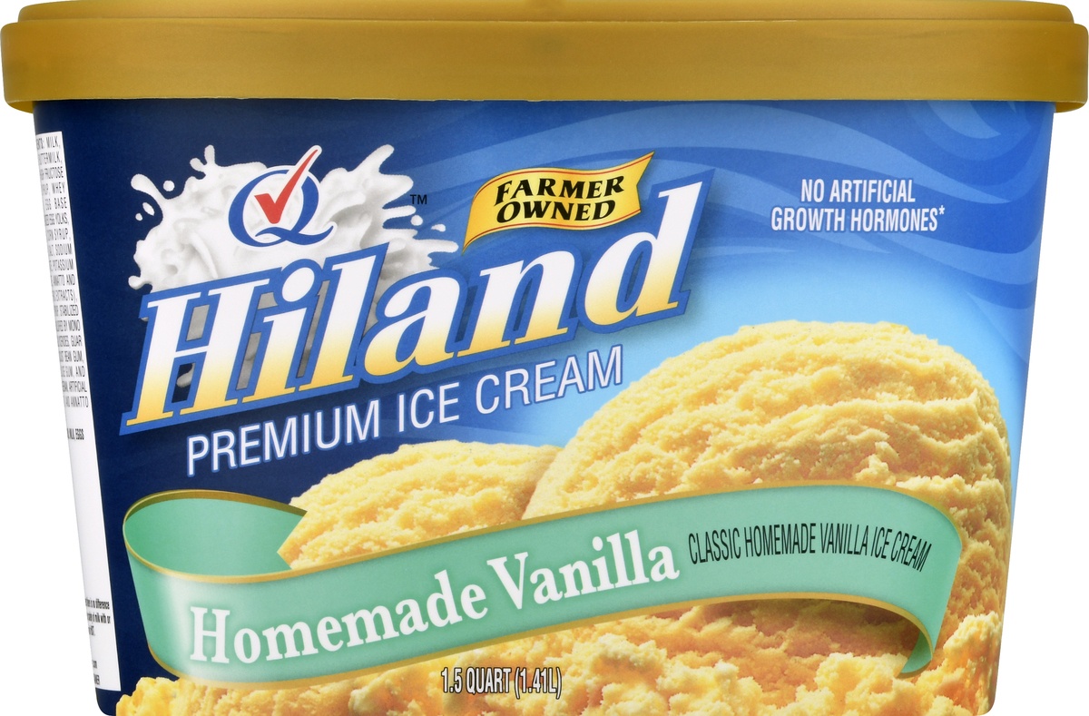 slide 9 of 10, Hiland Dairy Homemade Vanilla Premium Ice Cream, 48 oz