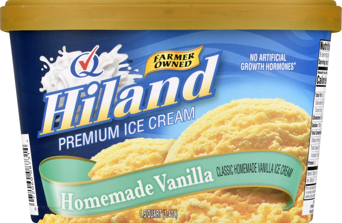 slide 10 of 10, Hiland Dairy Homemade Vanilla Premium Ice Cream, 48 oz