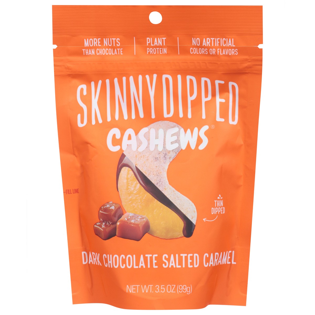 slide 3 of 11, SkinnyDipped Dark Chocolate Salted Caramel Cashews 3.5 oz, 3.5 oz