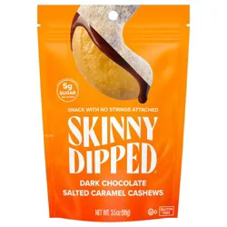 SkinnyDipped Dark Chocolate Salted Caramel Cashews 3.5 oz
