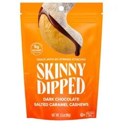 SkinnyDipped Dark Chocolate Salted Caramel Cashews 3.5 oz
