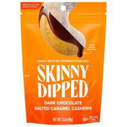 SkinnyDipped Dark Chocolate Salted Caramel Cashews 3.5 oz