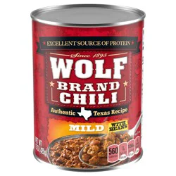 Wolf Brand Mild Chili With Beans, 24g Protein Per Serving, 15 oz. Can
