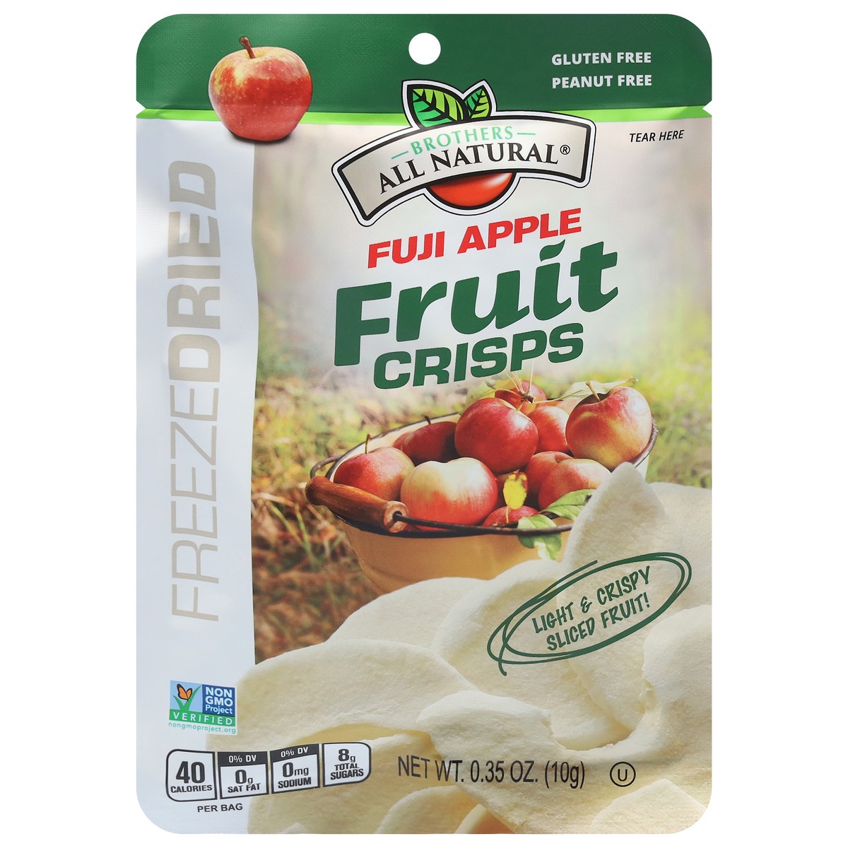 slide 1 of 9, Brothers All Natural Freeze Dried Fuji Apple Fruit Crisps 0.35 oz, 0.35 oz