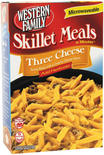 slide 1 of 1, Western Family Skillet Meals Three Cheese, 6 oz