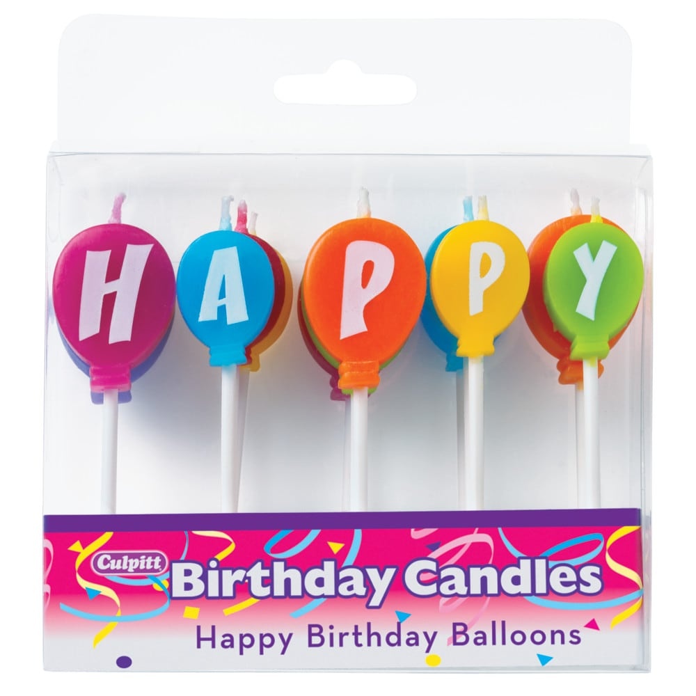 slide 1 of 1, Culpitt Happy Birthday Balloons Cake Candles, 13 ct