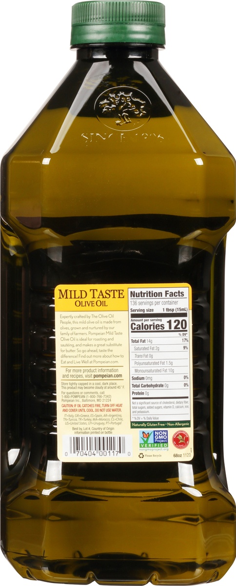 slide 7 of 7, Pompeian 68 oz Pompeian Mild Taste Olive Oil, 68 fl oz