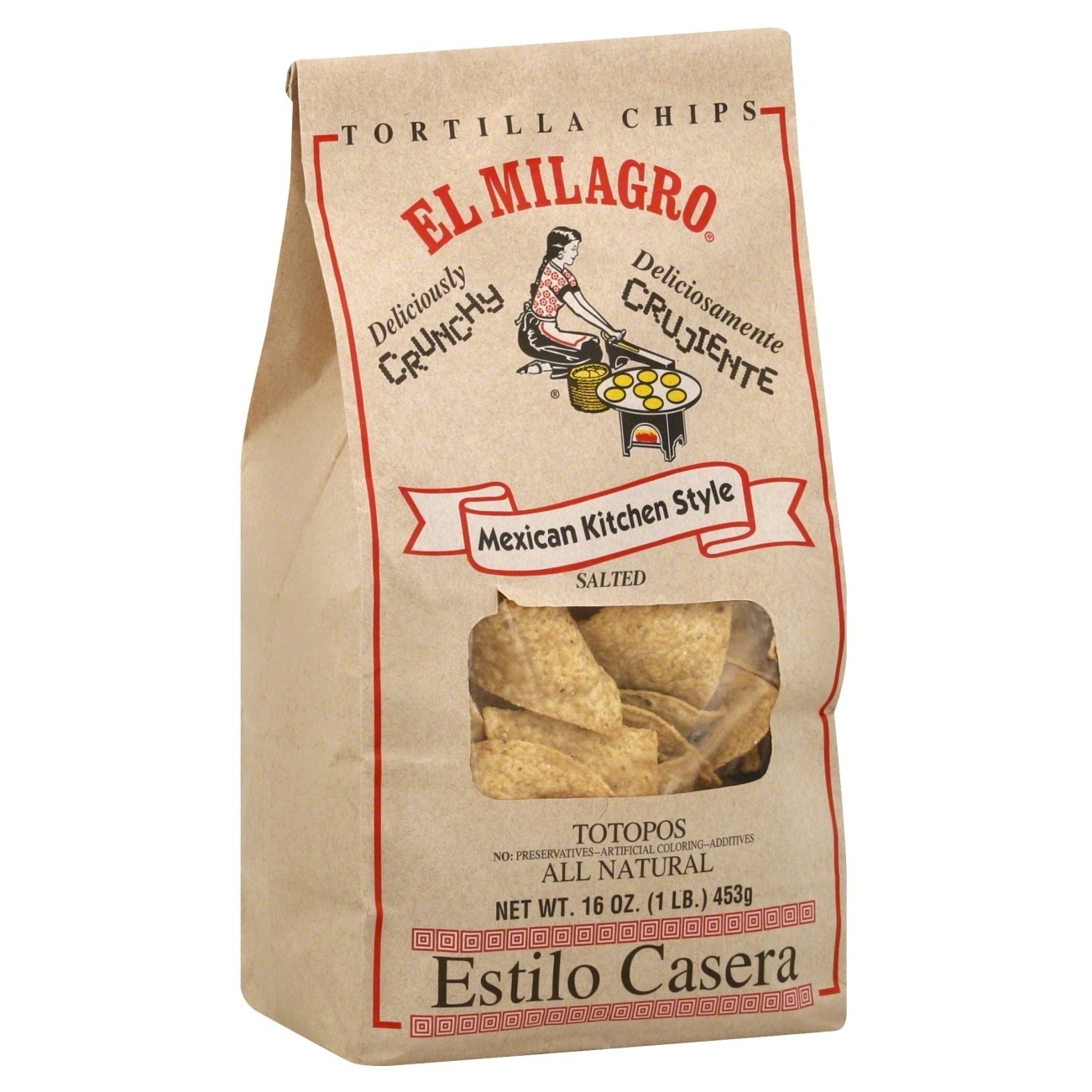 slide 1 of 1, El Milagro Mexican Kitchen Style Tortilla Chips, 16 oz