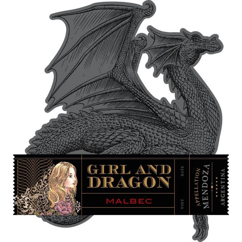 slide 2 of 4, Girl & Dragon The Girl & The Dragon Malbec Red Wine - 750ml Bottle, 750 ml