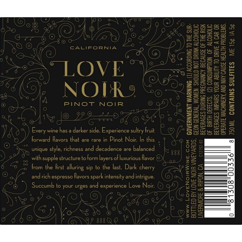 slide 6 of 7, Love Noir Pinot Noir Red Wine - 750ml Bottle, 750 ml