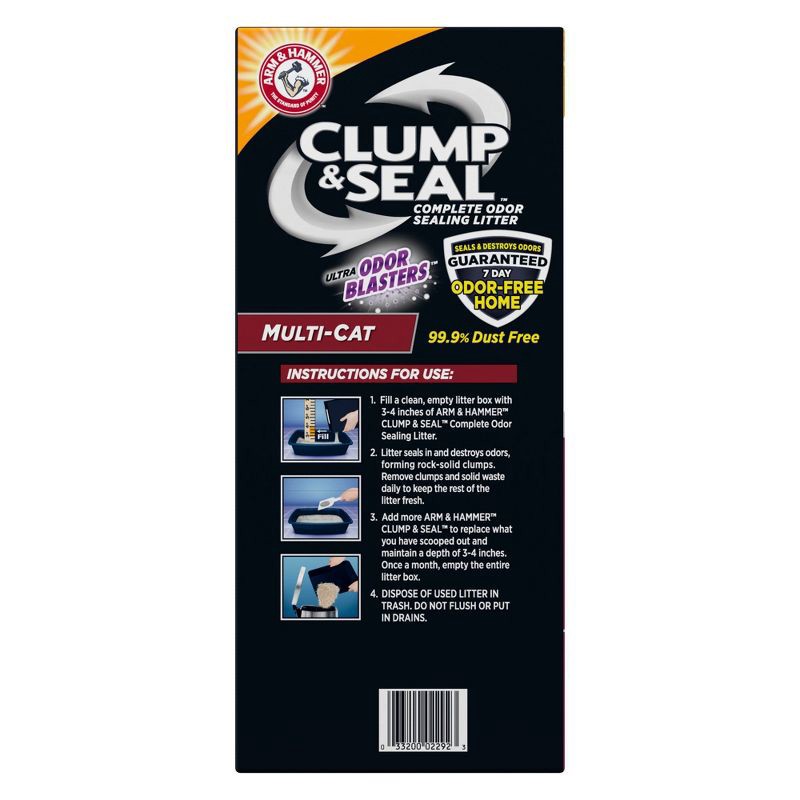 slide 10 of 13, Arm & Hammer Clump & Seal Multi-Cat Litter - 28lbs, 28 lb