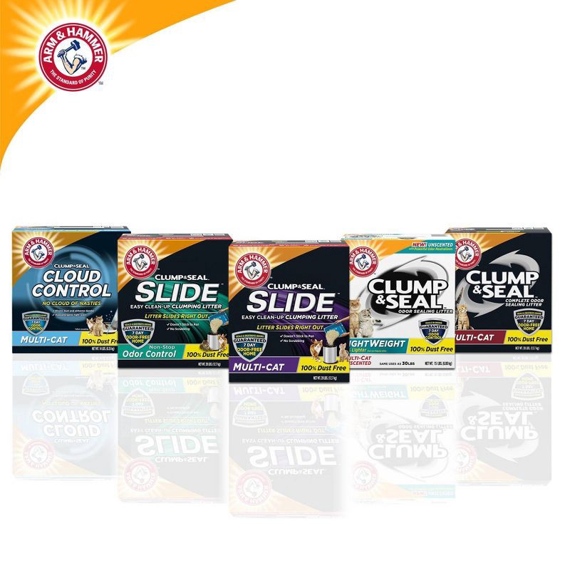 slide 11 of 13, Arm & Hammer Clump & Seal Multi-Cat Litter - 28lbs, 28 lb