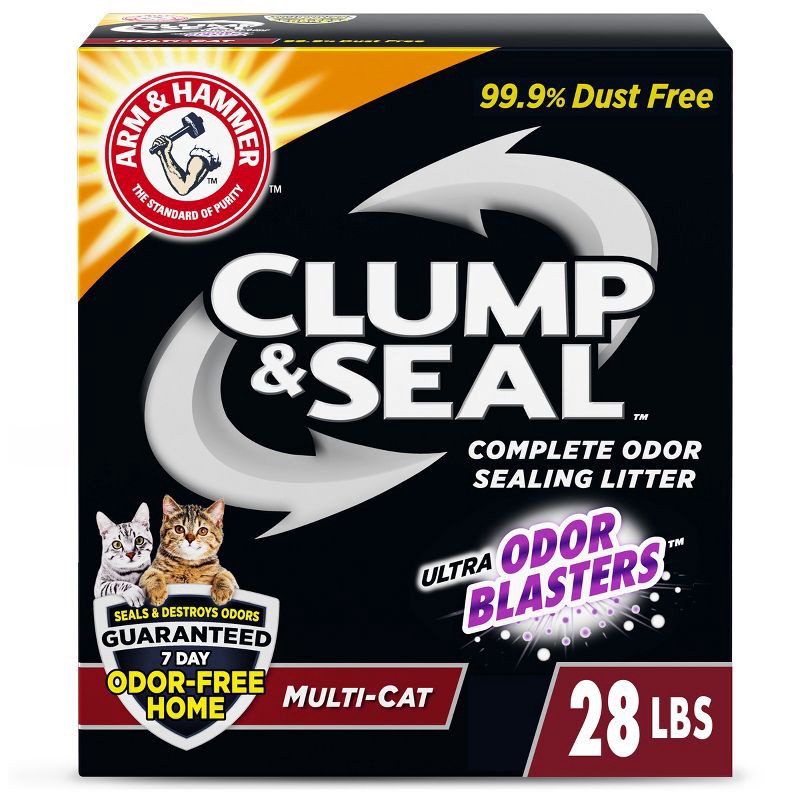 slide 1 of 10, Arm & Hammer Clump & Seal Multi-Cat Litter - 28lbs, 28 lb