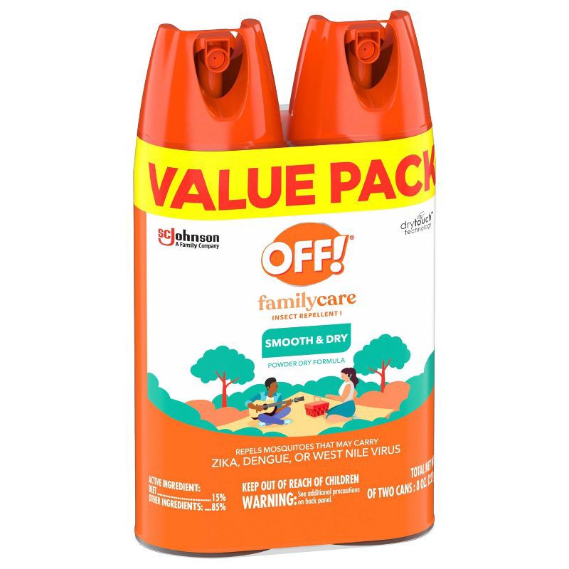 slide 13 of 13, OFF! FamilyCare Smooth & Dry Mosquito Repellent Bug Spray – Two Units 4oz each​, 4 oz
