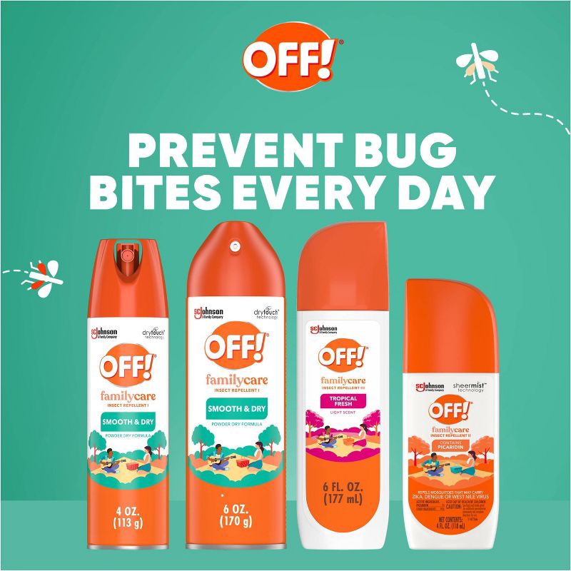 slide 6 of 13, OFF! FamilyCare Smooth & Dry Mosquito Repellent Bug Spray – Two Units 4oz each​, 4 oz