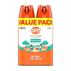 OFF! FamilyCare Smooth & Dry Mosquito Repellent Bug Spray – Two Units 4oz each​