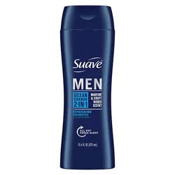Suave Men Shampoo + Conditioner 2 In 1 Ocean Charge - 12.6 Fl. Oz.
