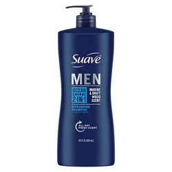 Suave Men Shampoo + Conditioner 2 In 1 Ocean Charge - 28 Fl. Oz.