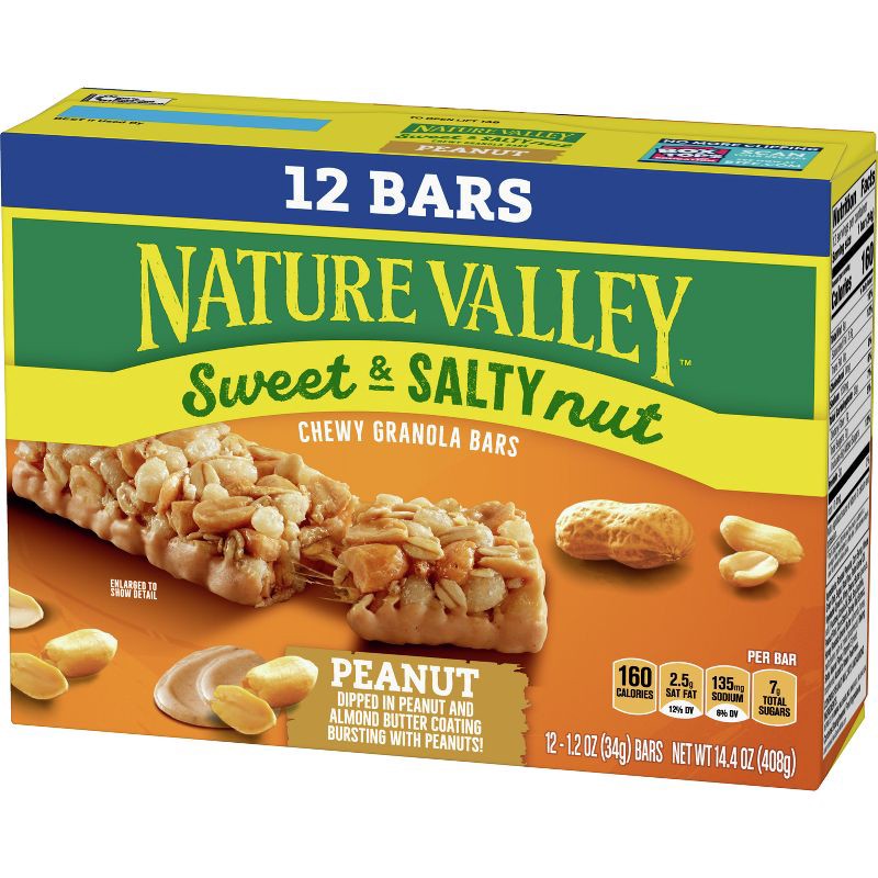 slide 3 of 13, Nature Valley Sweet & Salty Nut Peanut Granola Bars - 1.2oz 12ct, 12 ct; 1.2 oz