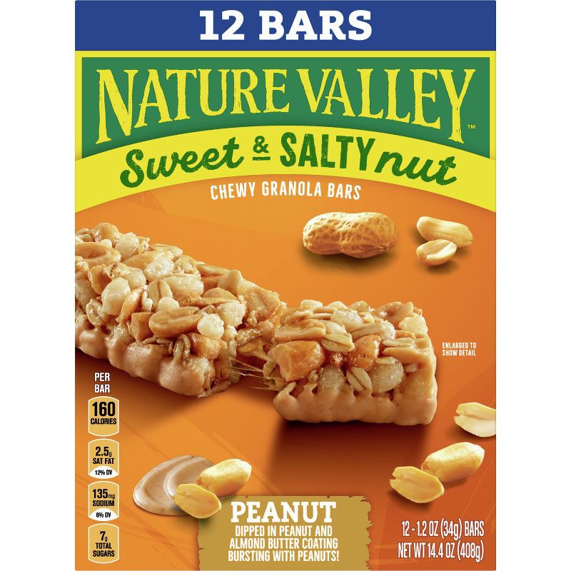 slide 4 of 13, Nature Valley Sweet & Salty Nut Peanut Granola Bars - 1.2oz 12ct, 12 ct; 1.2 oz