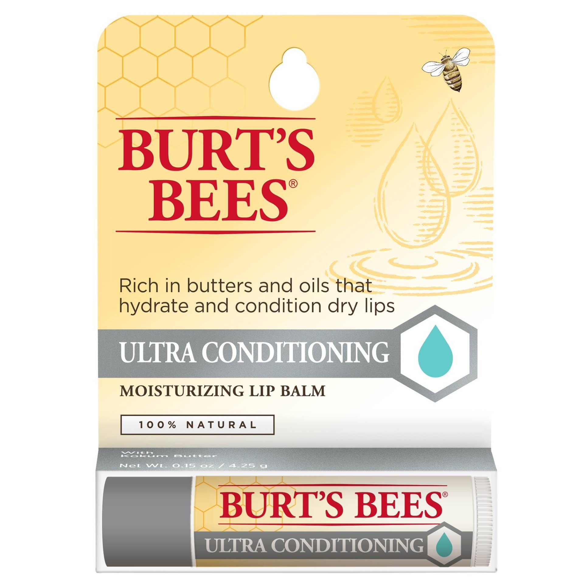 slide 1 of 3, Burt's Bees Lip Balm Ultra Conditioning with Kokum Butter Blister Box, 0.15 oz