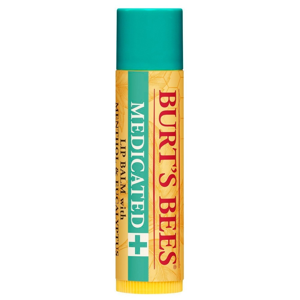 slide 2 of 3, Burt's Bees Medicated Lip Balm With Menthol & Eucalyptus, 2 ct