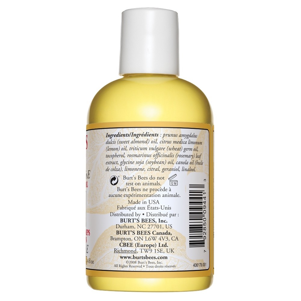 slide 2 of 3, Burt's Bees Lemon And Vitamin E Body And Bath Oil, 4 fl oz