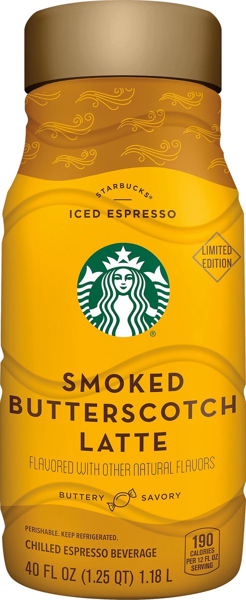 slide 6 of 7, Starbucks Iced Espresso Chilled Espresso Beverage Smoked Butterscotch Latte - 40 oz, 40 fl oz