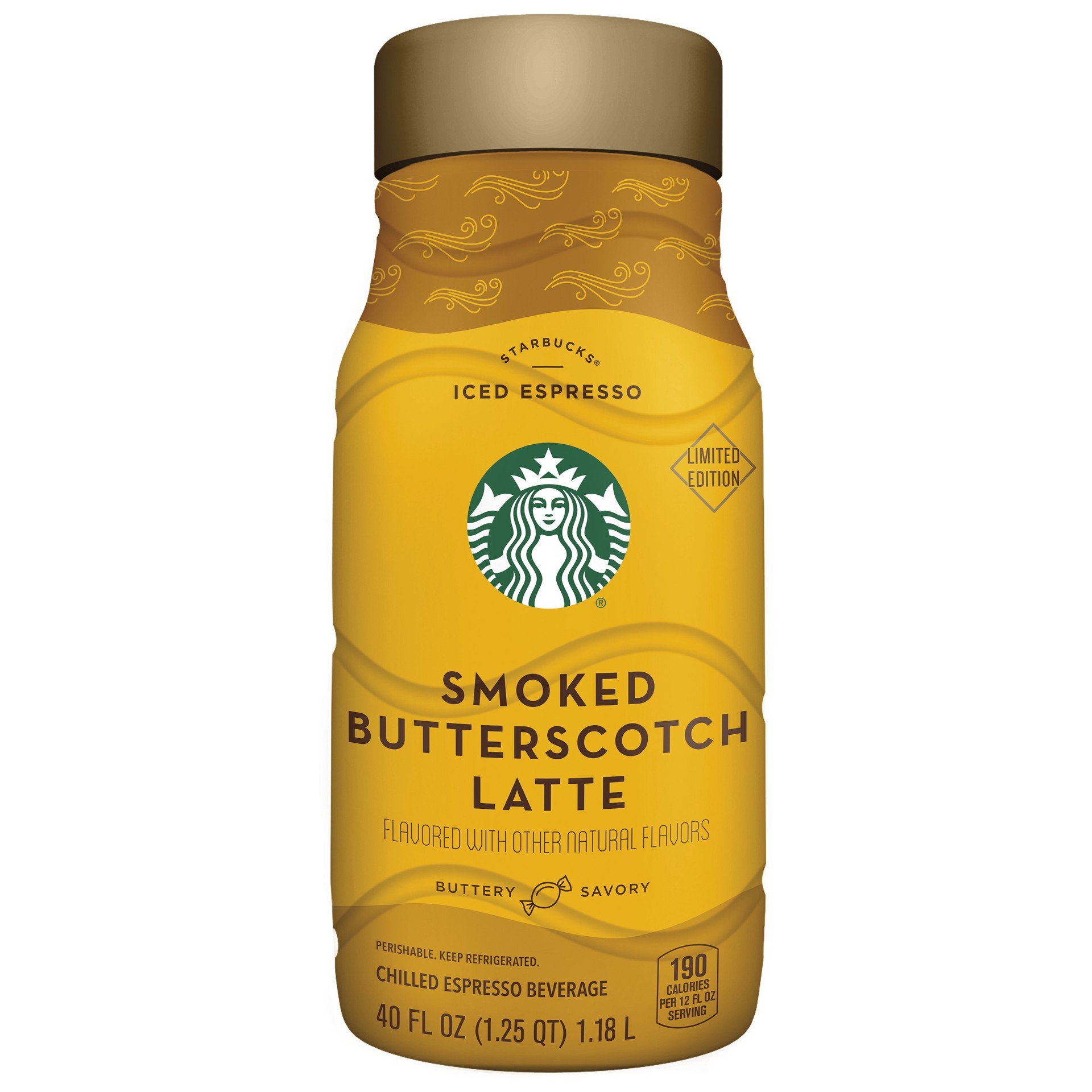 slide 1 of 7, Starbucks Iced Espresso Chilled Espresso Beverage Smoked Butterscotch Latte - 40 oz, 40 fl oz