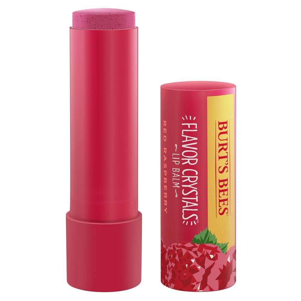 slide 2 of 6, Burt's Bees Flavor Crystals Lip Balm - Red Raspberry, 0.15 oz