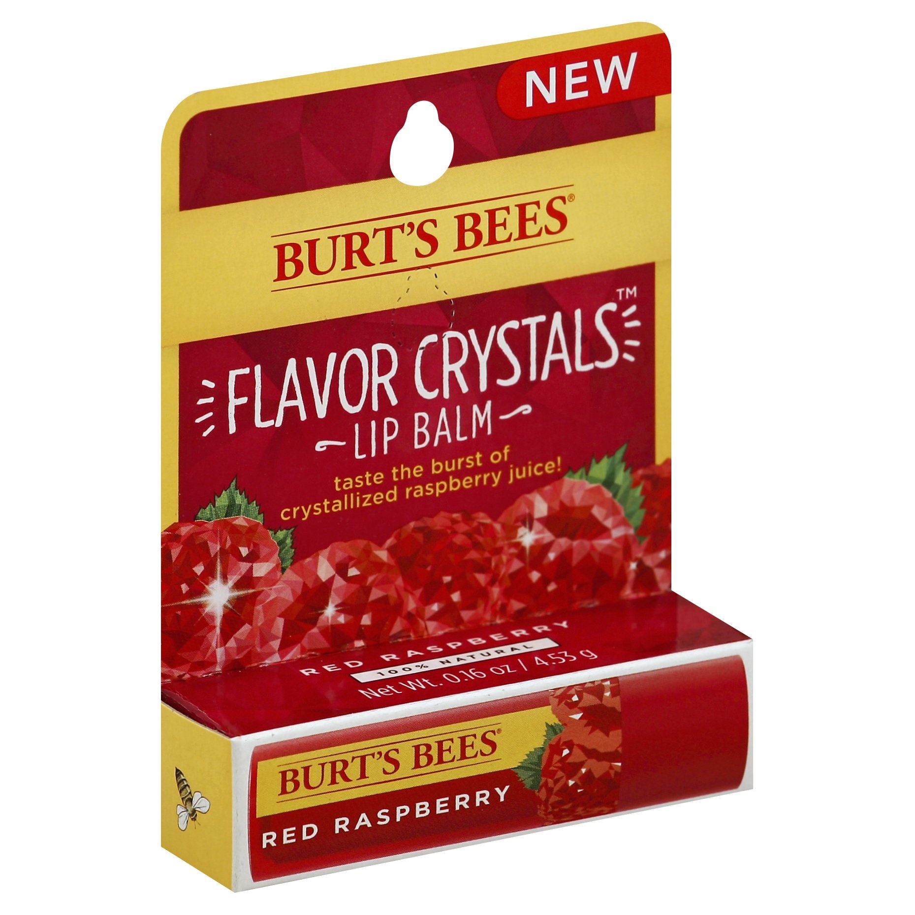 slide 1 of 6, Burt's Bees Flavor Crystals Lip Balm - Red Raspberry, 0.15 oz