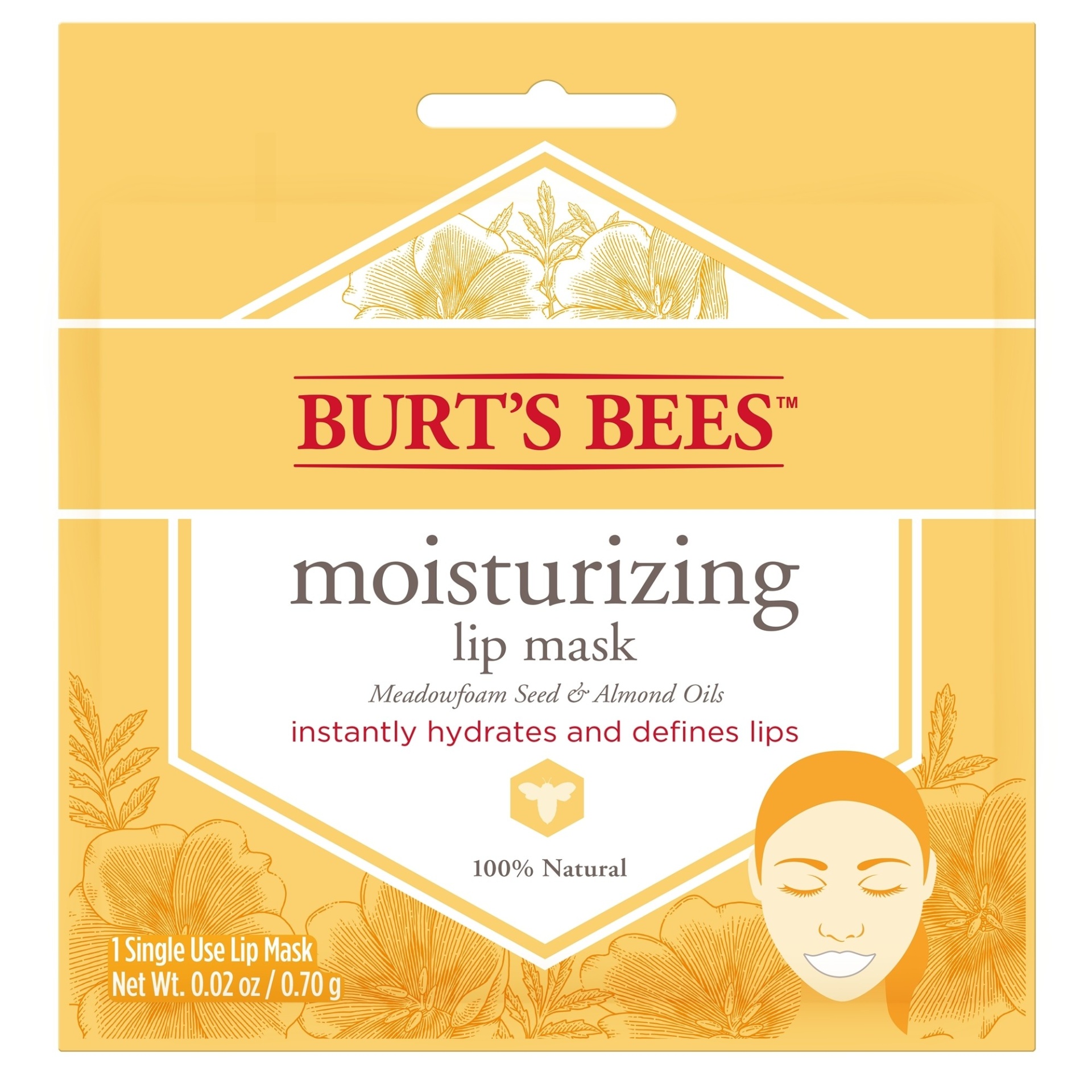 slide 1 of 3, Burt's Bees Lip Moisturizing Mask Meadowfoam Seed & Almond Oils, 1 ct