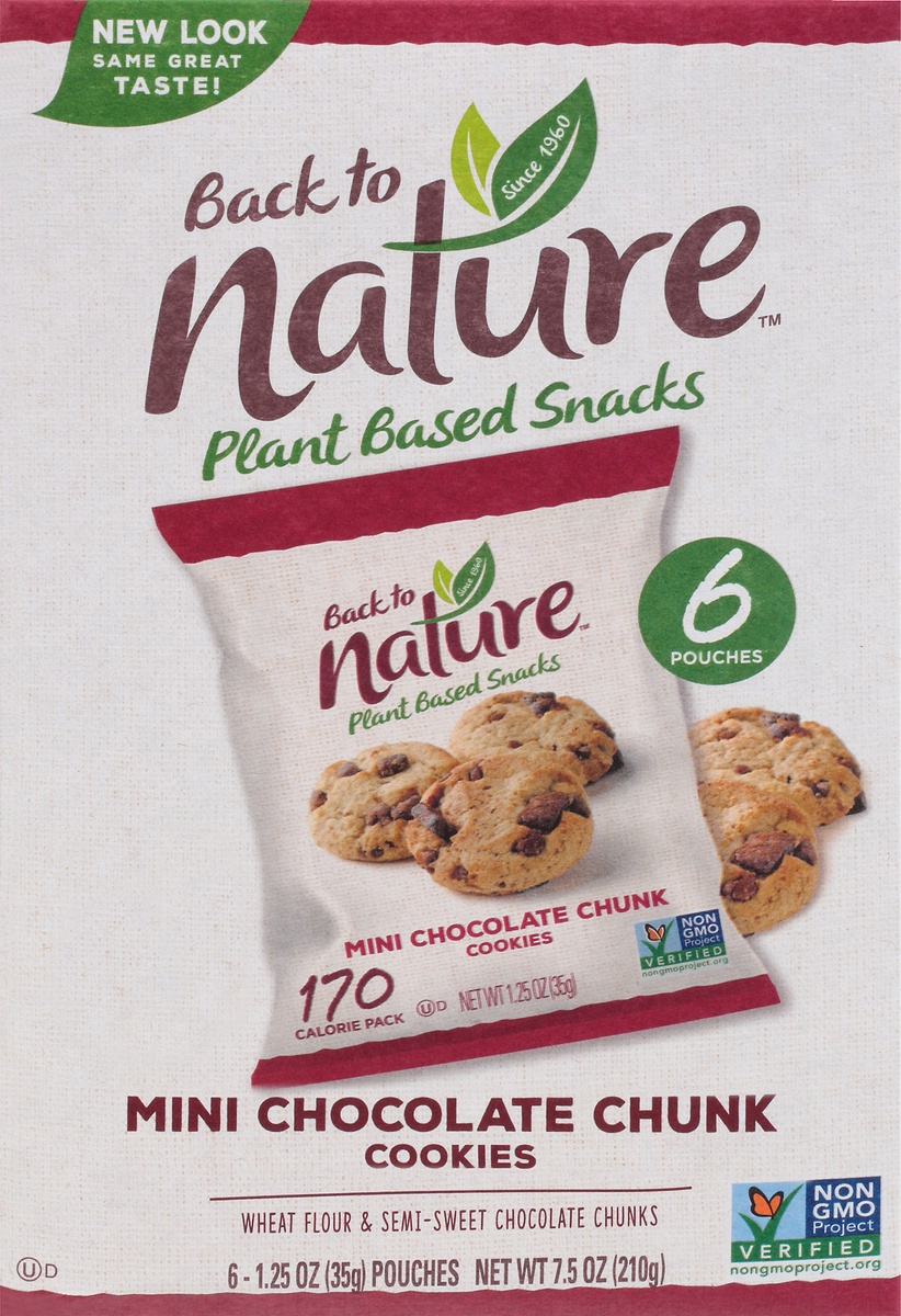 slide 8 of 9, Back to Nature Mini Chocolate Chunk Cookies, 6 ct; 7.5 oz