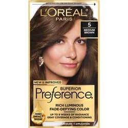 L'oreal Paris Superior Preference Permanent Hair Color 5 Medium Brown Kit - Each