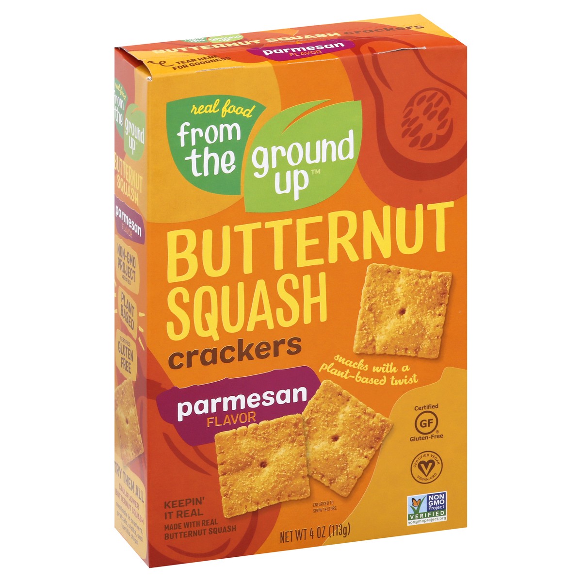 slide 2 of 9, From The Ground Up Butternut Squash Parmesan Flavor Crackers 4 oz, 4 oz