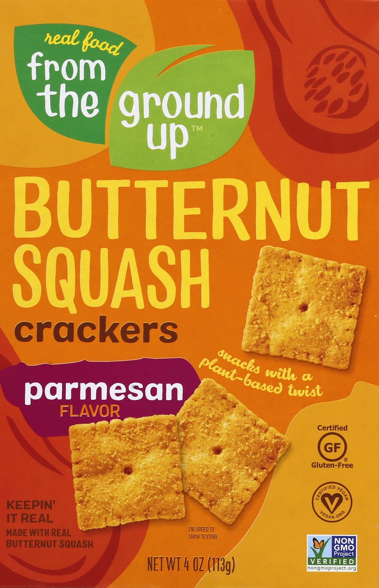 slide 6 of 9, From The Ground Up Butternut Squash Parmesan Flavor Crackers 4 oz, 4 oz