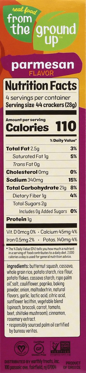 slide 8 of 9, From The Ground Up Butternut Squash Parmesan Flavor Crackers 4 oz, 4 oz