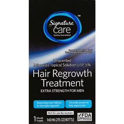 Signature Select/care Hair Regrowth Treatment Extra Strength For Men Unscented - 2 Fl. Oz.