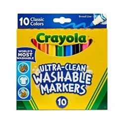 Crayola 10ct Ultra Clean Washable Broad Line Markers, School Supplies for Kids, Art Classroom Must Haves, Coloring Gift, Ages 3+