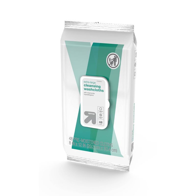 slide 3 of 6, Extra Large Cleansing Cloths - 48ct - up&up™, 48 ct