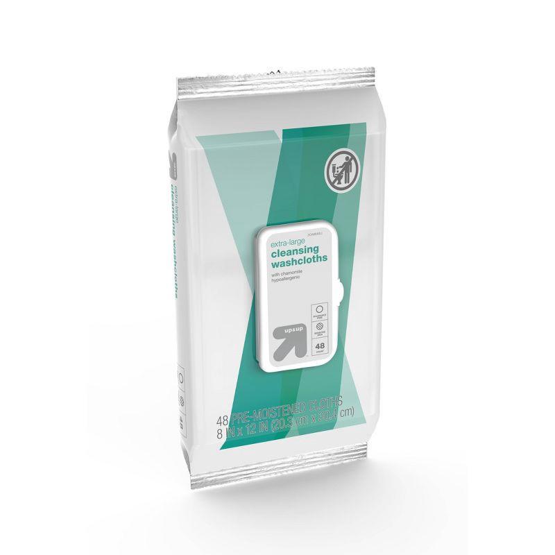 slide 4 of 6, Extra Large Cleansing Cloths - 48ct - up&up™, 48 ct