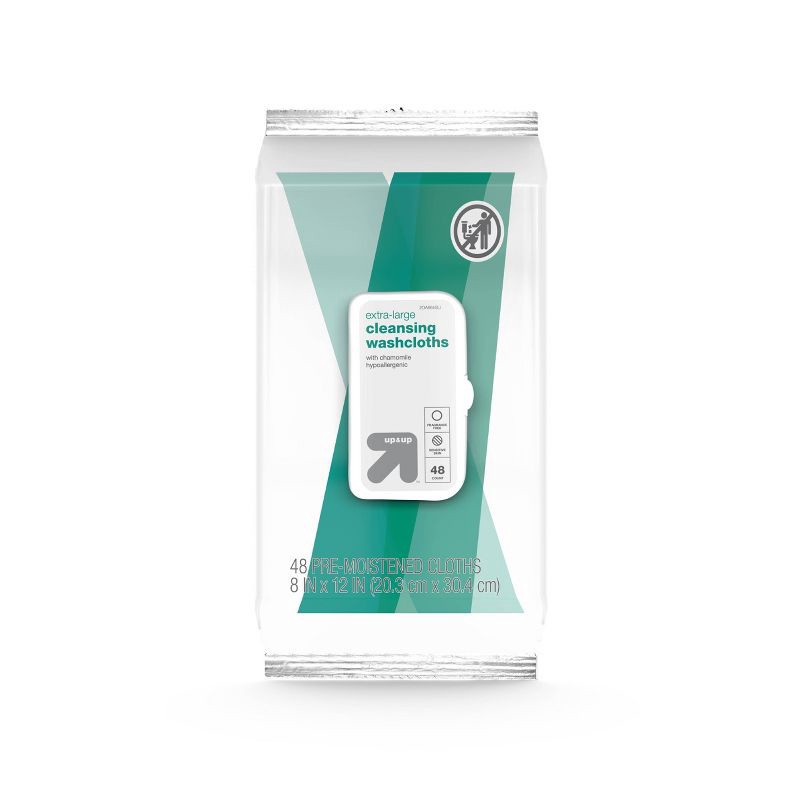 slide 5 of 6, Extra Large Cleansing Cloths - 48ct - up&up™, 48 ct